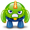 angry, green, monster icon
