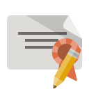 certificate,pencil icon