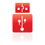 red, stick, usb icon