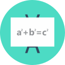 a^2+b^2=c^2, math tutor, pythagorean theorem, white board, white board tutor svg vector icon
