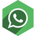 hexagon, media, shadow, social, whatsapp svg vector icon