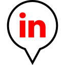 linkedin, pin, social svg vector icon
