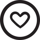 favourite, heart, like, linecon, round svg vector icon