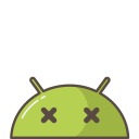 android, bug, crash, dead, emoji, mobile, mood svg vector icon