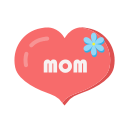blue, flower, heart, mother's day, mothers day svg vector icon