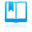 blue, book, bookmark, open icon