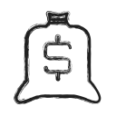 business, dollar, money, sack svg vector icon