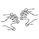 finger, five, gestureworks, split icon