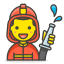 1, firefighter, man svg vector icon