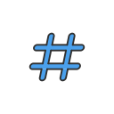 hashtag, social media, tag, twitter svg vector icon