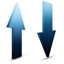 bleu, transfert icon