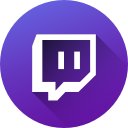 circle, game, gaming, gradient, long shadow, social media, twitch svg vector icon