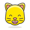 cat, eyes, face, grinning, smiling, with svg vector icon