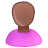 user,female,black,pink,bald,profile,member,person,people,human,woman,account icon