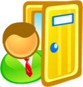 door, exit, sign in icon