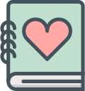 love, notebook, valentines svg vector icon