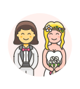 gown, lesbian, suit, wedding svg vector icon