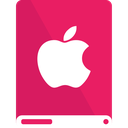 apple, drive, pink, white icon