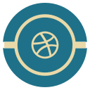 dribbble, media, social, vintage svg vector icon