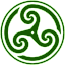 green,wheeled,triskelion,knot,knotting icon