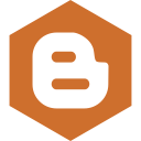 blogger, hexagon, media, social svg vector icon