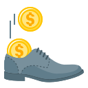 cache, cash, cash stash, coins, hide, shoe, stash svg vector icon