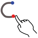 c, gestureworks, letter, lowercase, stroke icon