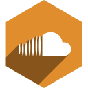 cloud, hexagon, media, shadow, social, sound svg vector icon