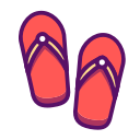 beach, casual, flipflop, outline, sandals, travel, traveling svg vector icon