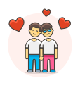 couple, gay, head, to svg vector icon