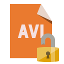 file,format,avi,lock,open icon