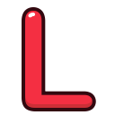 alphabet, l, letter, letters, red svg vector icon