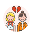 breakup, couple, lesbian svg vector icon