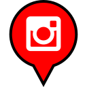 instagram, logo, pin svg vector icon