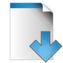 arrow, document, down icon