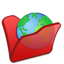 folder, internet, red icon
