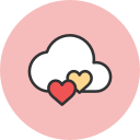 cloud, hearts svg vector icon
