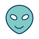 alien, emot, face, smiley svg vector icon