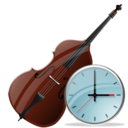 contrabass,clock,instrument,alarm,time,history,alarm clock icon