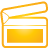 basic, clap, movie, yellow icon