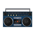 boombox, brightblue icon