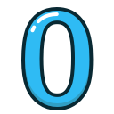 blue, number, numbers, study, zero svg vector icon