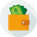 dollars, finance, money, pay, purse svg vector icon