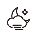foggy, moon, night, weather svg vector icon