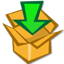 arrow, box, down, download icon