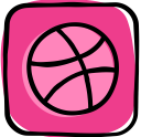 art, communication, dribblbe, media, portfolio, social, social media svg vector icon