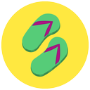 beach, sand, sandals, summer icon