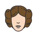 carrie fisher, lady, princess leia, starwars svg vector icon