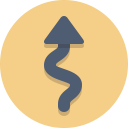 arrow, curve, windy svg vector icon