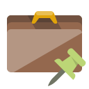 briefcase,push,pin icon